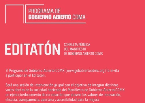 Convocatoria al Editaton del Manifiesto de Gobierno Abierto