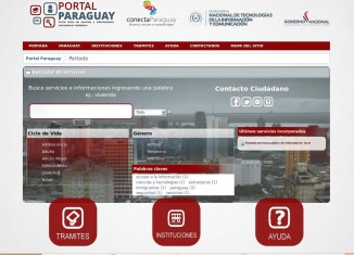 Aspecto del Portal Único de Gobierno de Paraguay